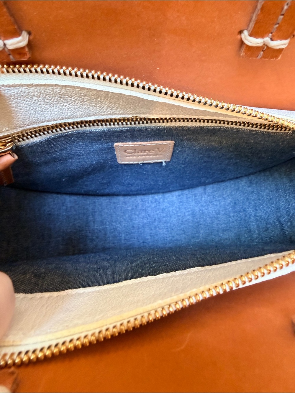 CLARE V PETIT ALISTAIR BAG - NATURAL CUOIO $365.00 - Picture 6 of 15